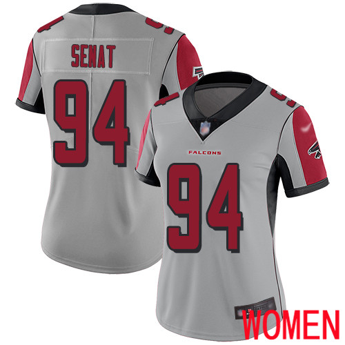 Atlanta Falcons Limited Silver Women Deadrin Senat Jersey NFL Football #94 Inverted Legend
